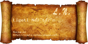 Ligeti Nátán névjegykártya